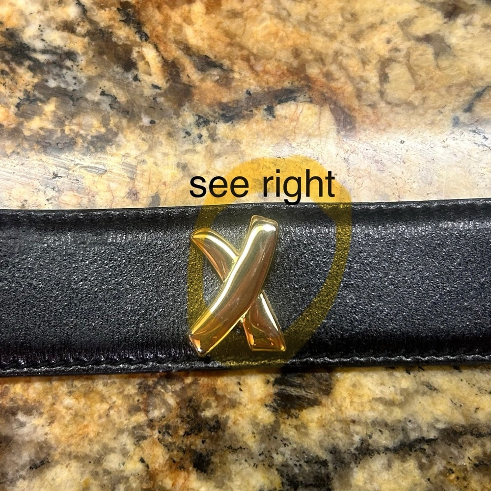 Paloma Picasso Black Leather Vintage Belt - Picture 10 of 10